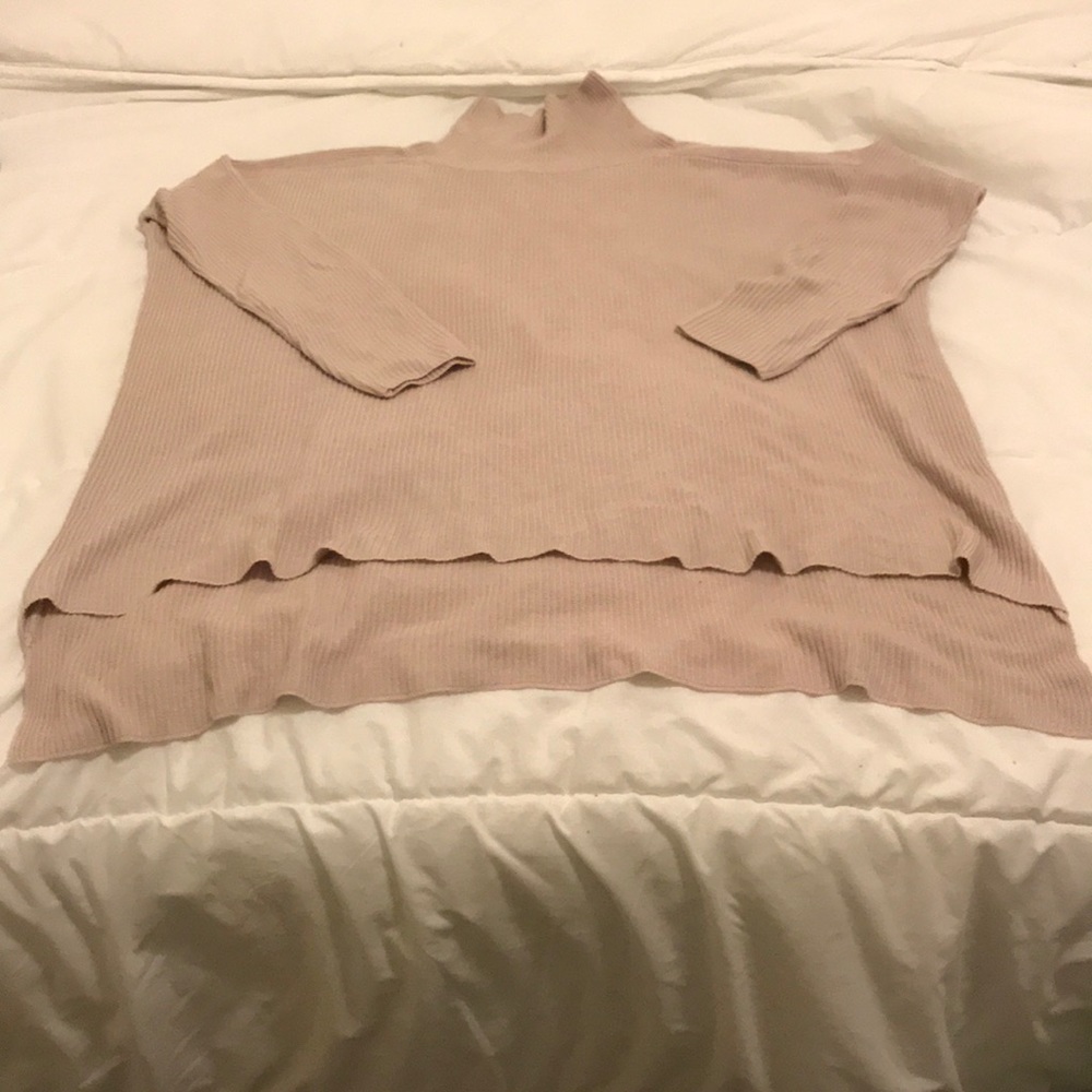 Pink knit turtleneck